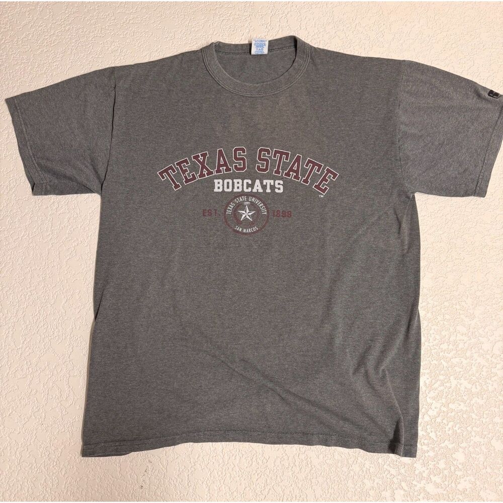 Texas State Bobcats Russell Athletic T-Shirt M Gray University Bookstore